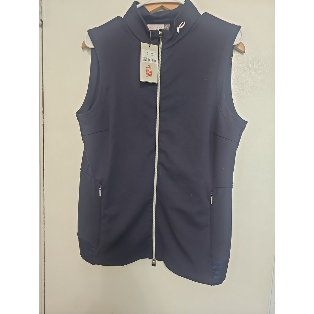 KJUS Vest Womens Nina Midlayer 42 / XL BLUE Golf Preppy Lightweight Nwt